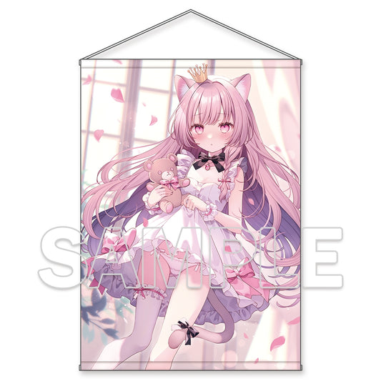 和錆描き下ろし ねこみみ少女タペストリー【B1】