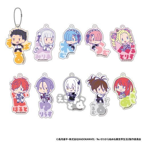Re:ゼロから始める異世界生活 おなまえぴたんコ アクリルキーホルダー 1箱10個入り [ジーベック][GOODS]